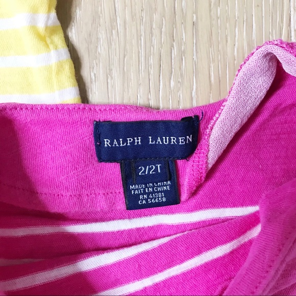 Ralph Lauren Set of 2 Striped Girls T-Shirt 2/2T - Picture 5 of 8